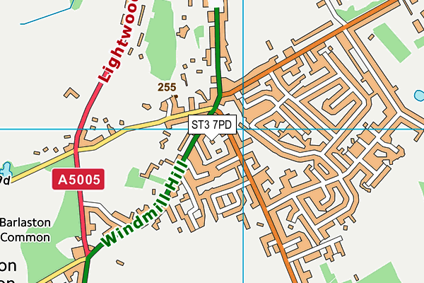 ST3 7PD map - OS VectorMap District (Ordnance Survey)