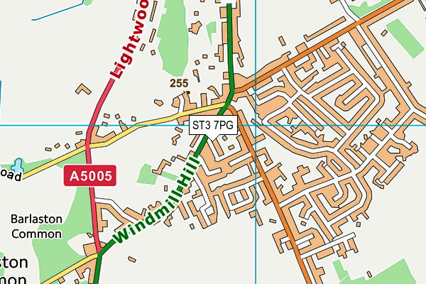 ST3 7PG map - OS VectorMap District (Ordnance Survey)