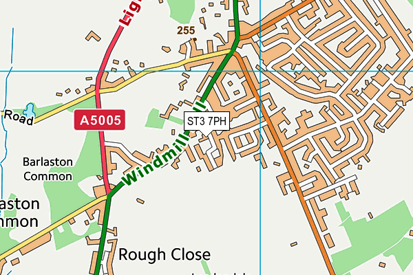 ST3 7PH map - OS VectorMap District (Ordnance Survey)