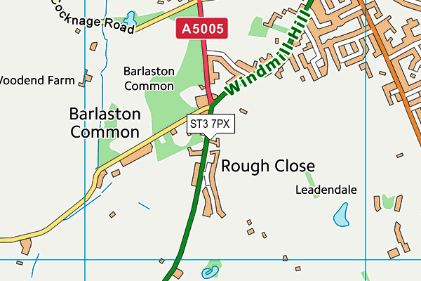 ST3 7PX map - OS VectorMap District (Ordnance Survey)