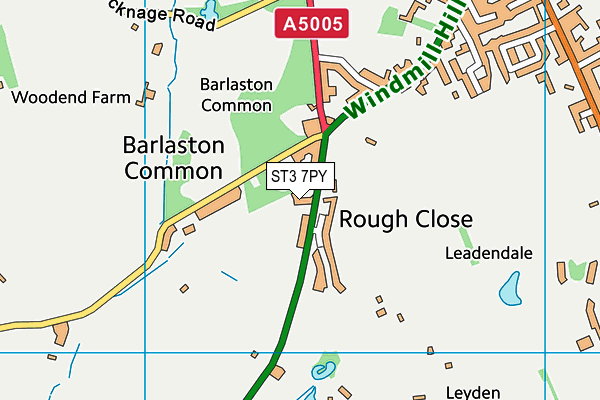 ST3 7PY map - OS VectorMap District (Ordnance Survey)