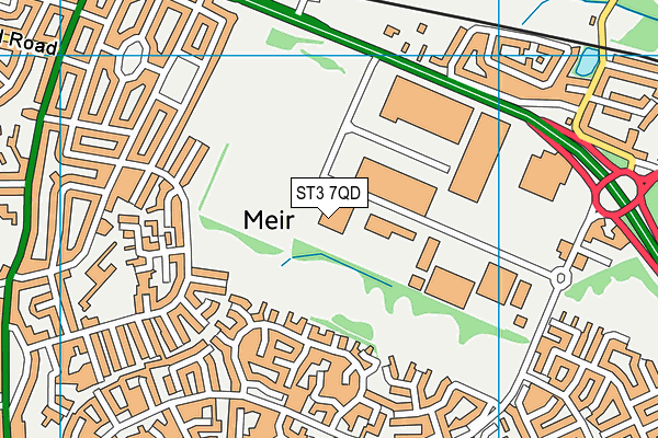 ST3 7QD map - OS VectorMap District (Ordnance Survey)