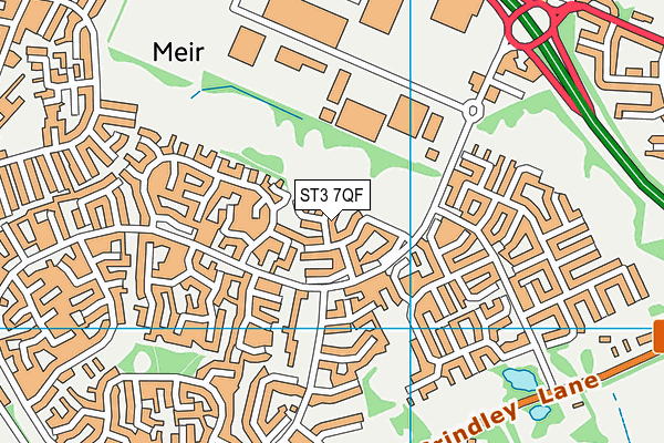 ST3 7QF map - OS VectorMap District (Ordnance Survey)