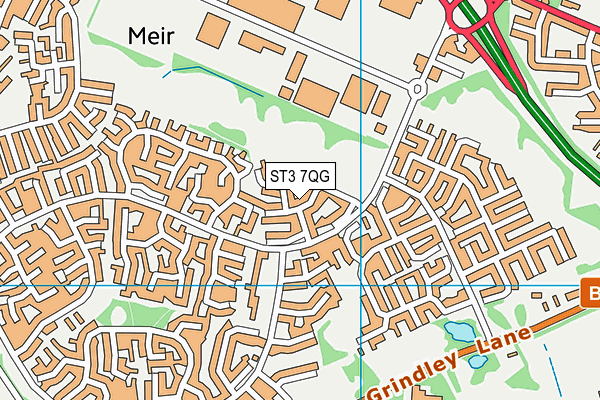 ST3 7QG map - OS VectorMap District (Ordnance Survey)