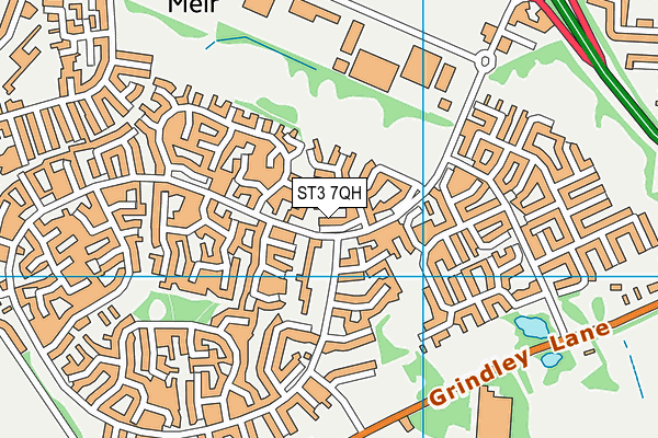 ST3 7QH map - OS VectorMap District (Ordnance Survey)