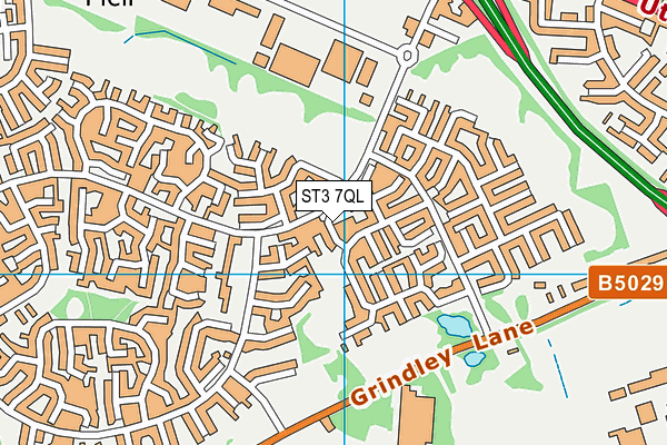 ST3 7QL map - OS VectorMap District (Ordnance Survey)