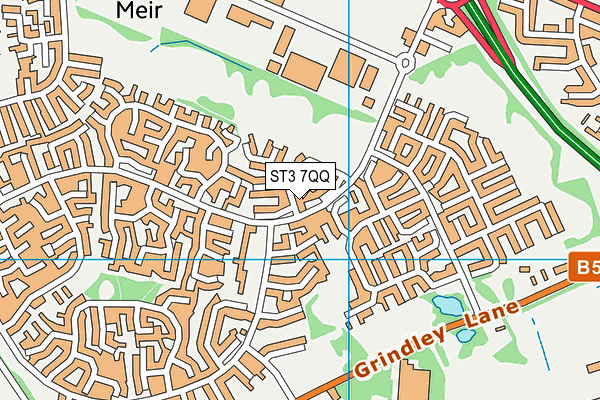 ST3 7QQ map - OS VectorMap District (Ordnance Survey)