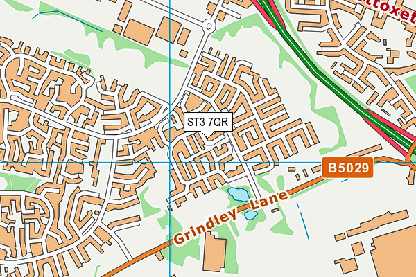 ST3 7QR map - OS VectorMap District (Ordnance Survey)