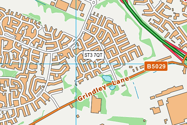 ST3 7QT map - OS VectorMap District (Ordnance Survey)