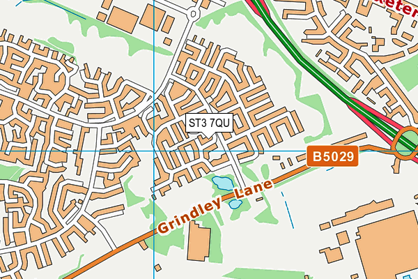 ST3 7QU map - OS VectorMap District (Ordnance Survey)