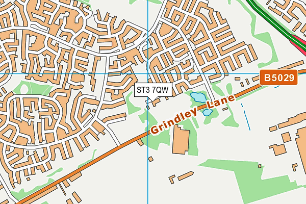 ST3 7QW map - OS VectorMap District (Ordnance Survey)