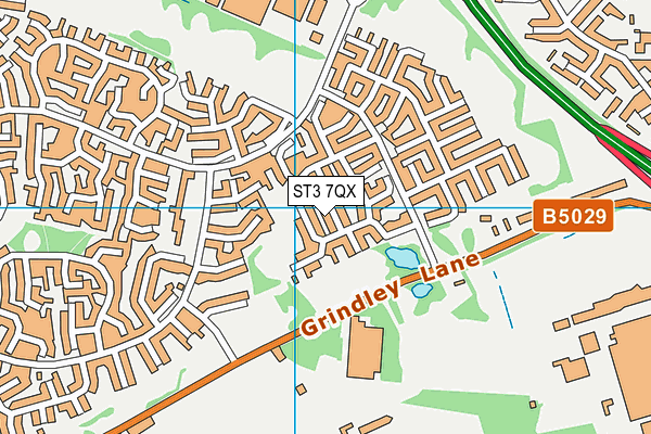 ST3 7QX map - OS VectorMap District (Ordnance Survey)