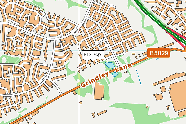 ST3 7QY map - OS VectorMap District (Ordnance Survey)