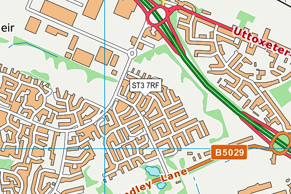 ST3 7RF map - OS VectorMap District (Ordnance Survey)