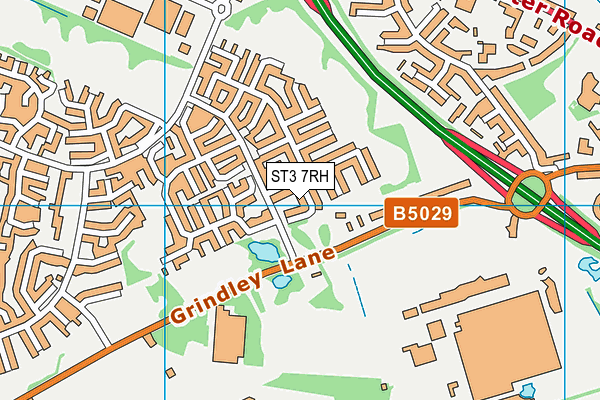 ST3 7RH map - OS VectorMap District (Ordnance Survey)