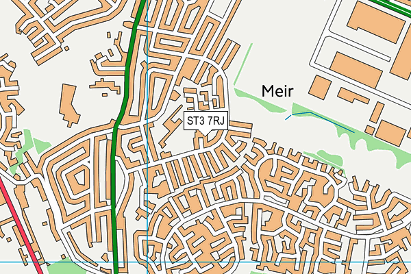 ST3 7RJ map - OS VectorMap District (Ordnance Survey)