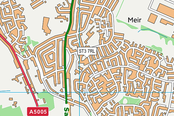 ST3 7RL map - OS VectorMap District (Ordnance Survey)