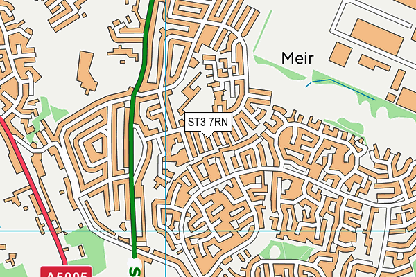 ST3 7RN map - OS VectorMap District (Ordnance Survey)