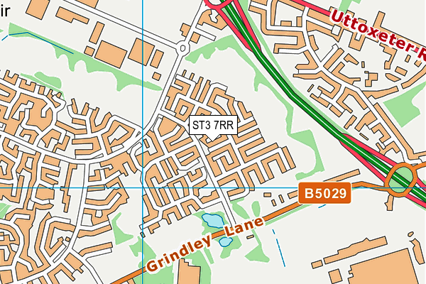 ST3 7RR map - OS VectorMap District (Ordnance Survey)