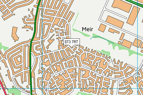 ST3 7RT map - OS VectorMap District (Ordnance Survey)