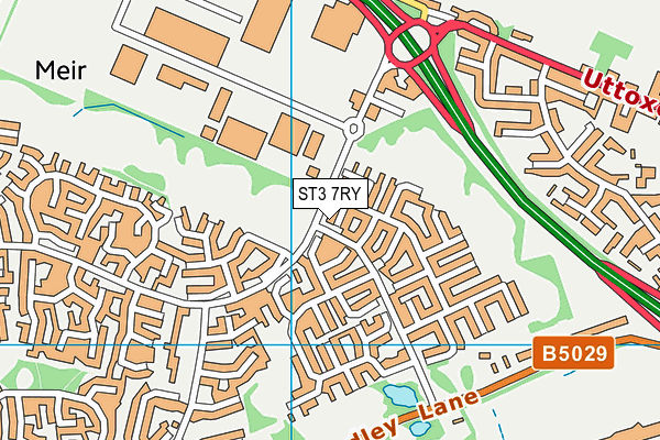 ST3 7RY map - OS VectorMap District (Ordnance Survey)