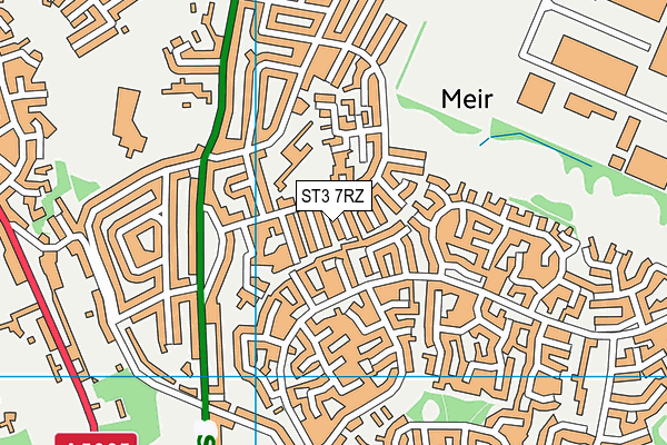 ST3 7RZ map - OS VectorMap District (Ordnance Survey)