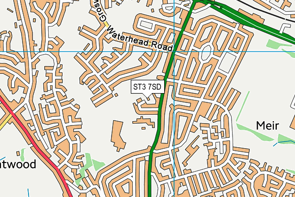 ST3 7SD map - OS VectorMap District (Ordnance Survey)