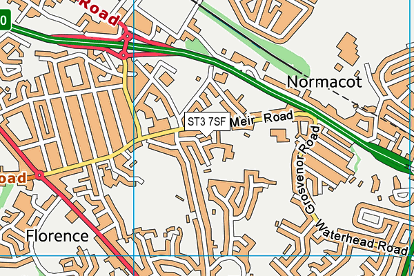 ST3 7SF map - OS VectorMap District (Ordnance Survey)