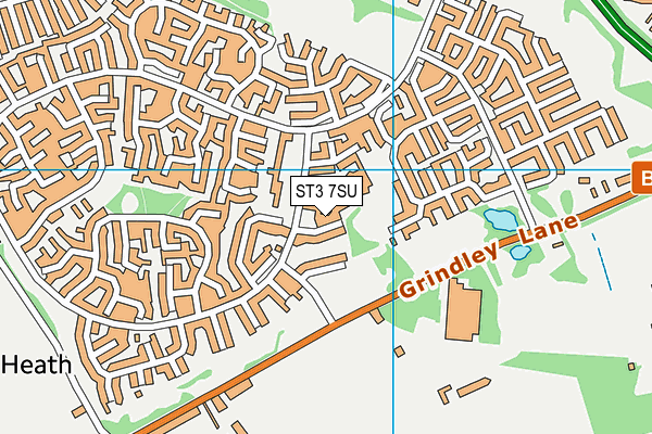 ST3 7SU map - OS VectorMap District (Ordnance Survey)