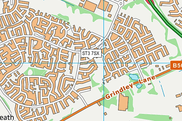 ST3 7SX map - OS VectorMap District (Ordnance Survey)