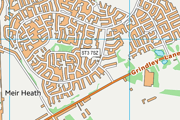 ST3 7SZ map - OS VectorMap District (Ordnance Survey)