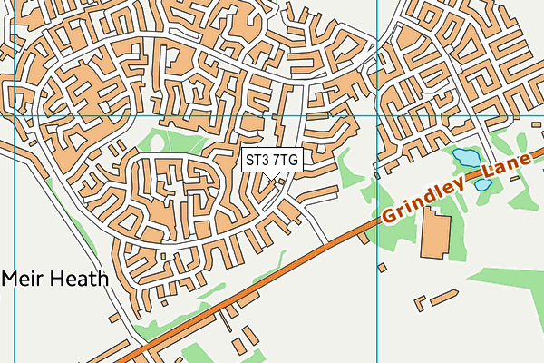 ST3 7TG map - OS VectorMap District (Ordnance Survey)