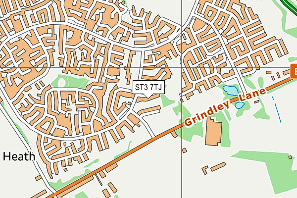 ST3 7TJ map - OS VectorMap District (Ordnance Survey)