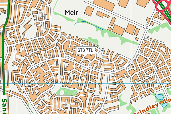ST3 7TL map - OS VectorMap District (Ordnance Survey)