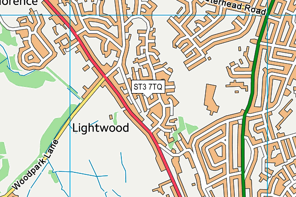 ST3 7TQ map - OS VectorMap District (Ordnance Survey)