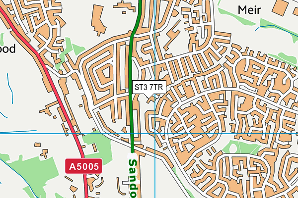 ST3 7TR map - OS VectorMap District (Ordnance Survey)