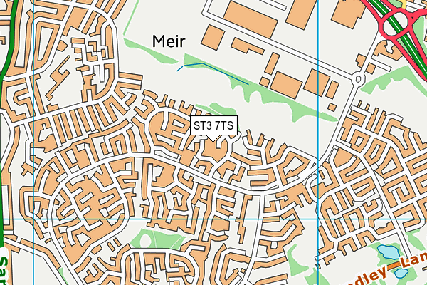 ST3 7TS map - OS VectorMap District (Ordnance Survey)