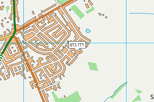 ST3 7TT map - OS VectorMap District (Ordnance Survey)