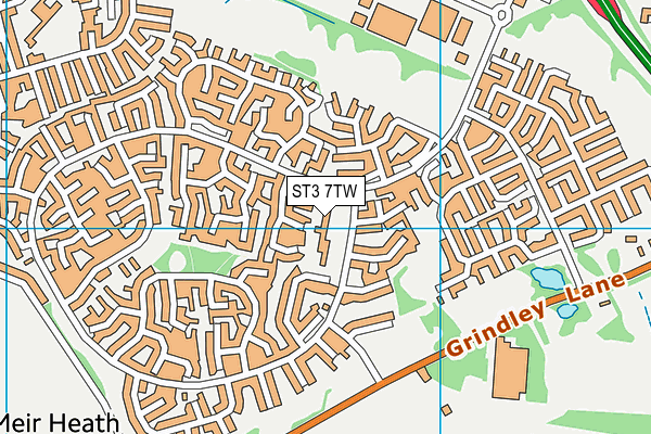 Normacot Grange map (ST3 7TW) - OS VectorMap District (Ordnance Survey)