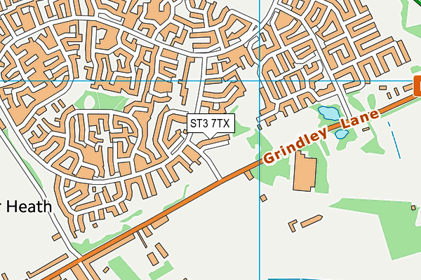 ST3 7TX map - OS VectorMap District (Ordnance Survey)