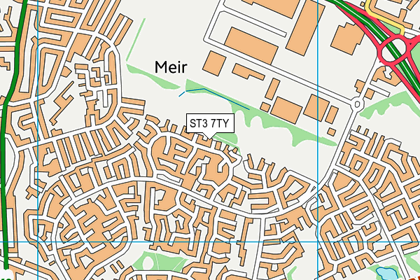 ST3 7TY map - OS VectorMap District (Ordnance Survey)