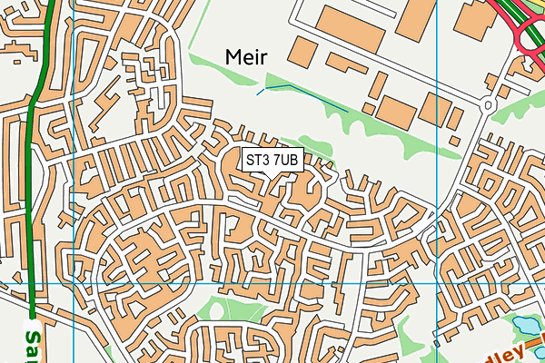 ST3 7UB map - OS VectorMap District (Ordnance Survey)