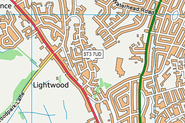 ST3 7UD map - OS VectorMap District (Ordnance Survey)