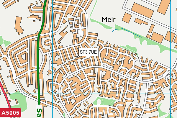 ST3 7UE map - OS VectorMap District (Ordnance Survey)