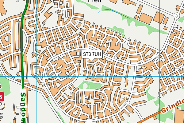 ST3 7UH map - OS VectorMap District (Ordnance Survey)