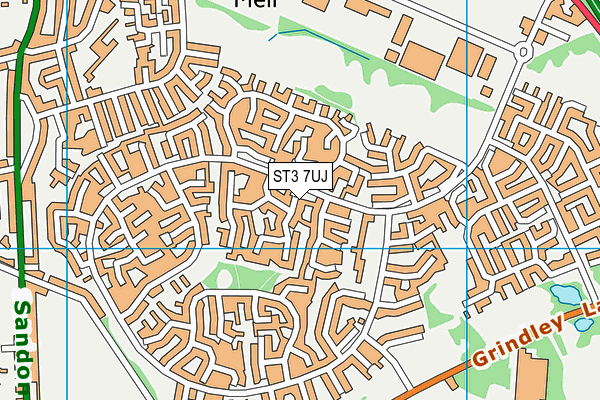 ST3 7UJ map - OS VectorMap District (Ordnance Survey)