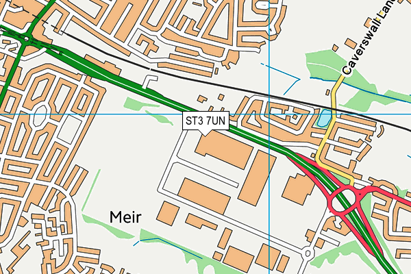 ST3 7UN map - OS VectorMap District (Ordnance Survey)