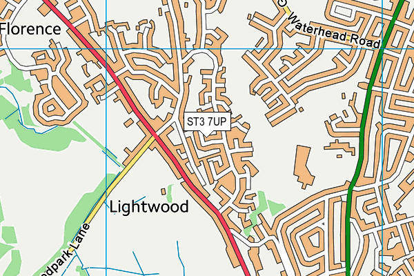 ST3 7UP map - OS VectorMap District (Ordnance Survey)