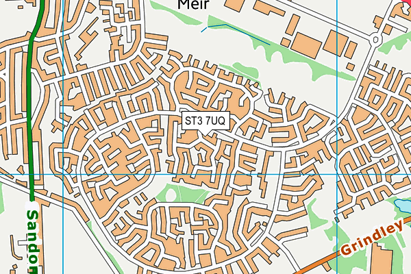 ST3 7UQ map - OS VectorMap District (Ordnance Survey)