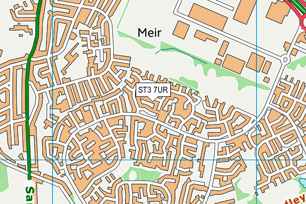 ST3 7UR map - OS VectorMap District (Ordnance Survey)